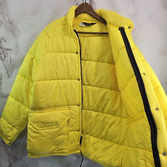 Columbia Coat Men Large Yellow Vintage 80s 90s Puffer Jacket Synthetic Insulated - Picture 8 of 16